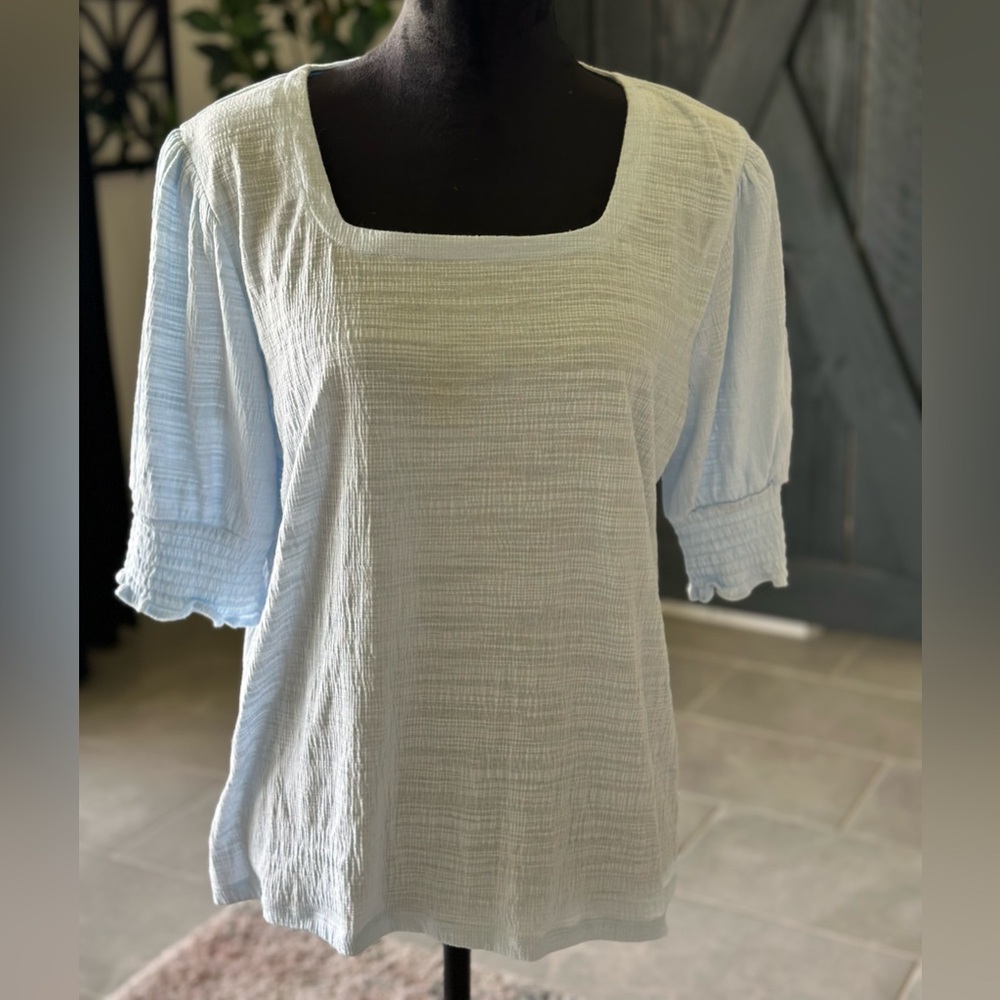 Nine West light blue top